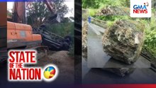 Pickup truck na nawalan ng preno, bumagsak sa bahay sa bangin; driver, sugatan | SONA