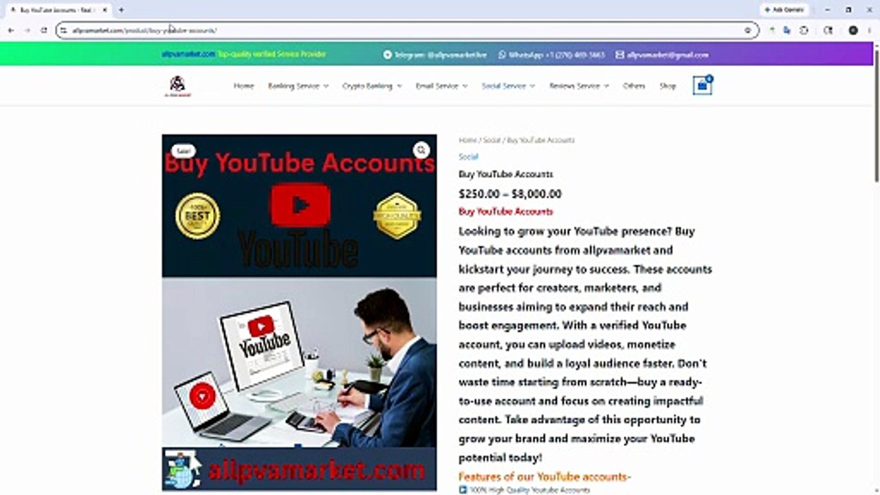 Top 15 Buy Buy Old YouTube Accounts - in Bulk (PVA, Old)