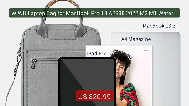 WiWU Laptop Bag for MacBook Pro 13 A2338 2022 M2 M1 Waterproof... Hot Deal 2026 | Limited Offer!