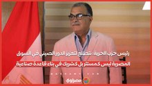 رئيس حزب الحرية: نتطلع لتعزيز الدور الصيني في السوق المصرية ليس كمستثر بل كشريك في بناء قاعدة صناعية