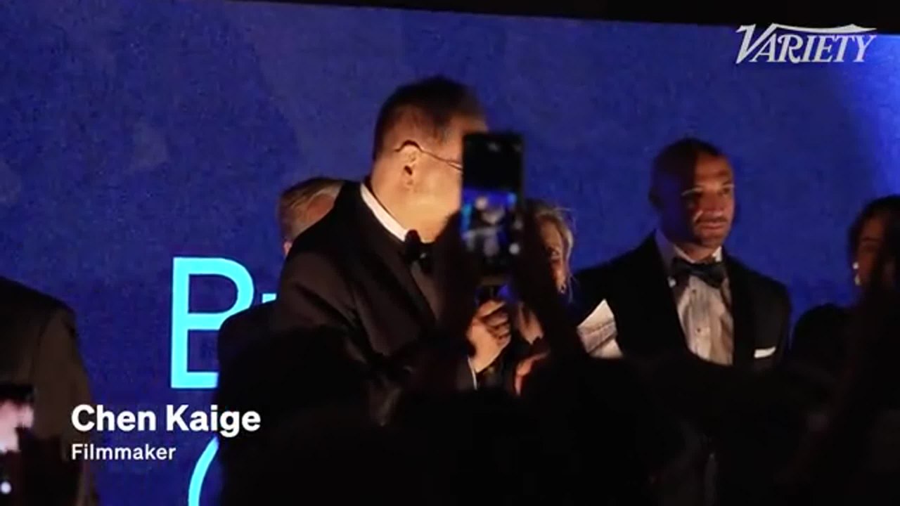 Chen Kaige Awards Zhanna Ozirna with the Inaugural "Build Your Dream" Award, presented by Mediawan at Cannes Film Festival