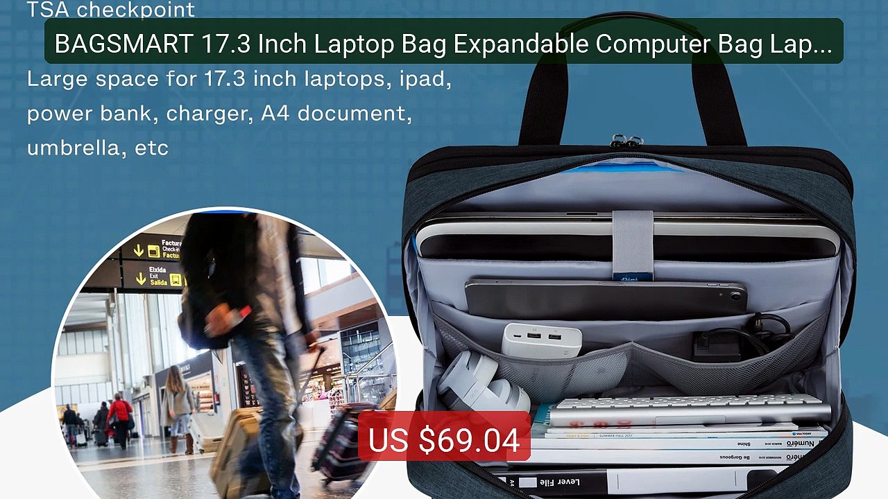 BAGSMART 17.3 Inch Laptop Bag Expandable Computer Bag Laptop Briefc... -- Top Rated 2026 | Buy Now!