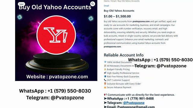 Top Sites to Buy,,,, Yahoo Accounts (PVA, Aged, Bulk Options)