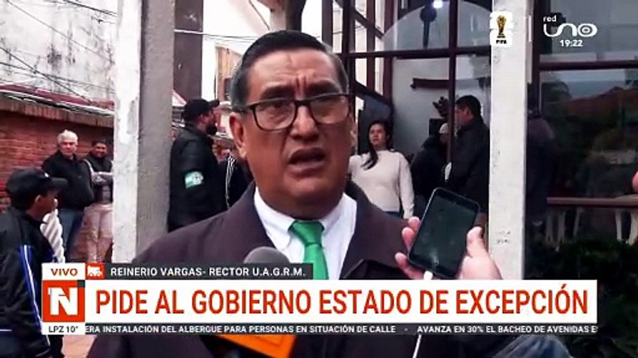 RECTOR UAGRM PIDE ESTADO DE EXCEPCIÓN