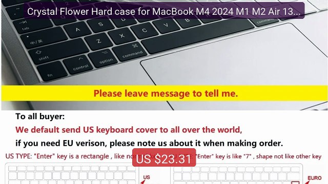 Crystal Flower Hard case for MacBook M4 2024 M1 M2 Air 13 A2681 A23... Top Rated 2026 | Buy Now!