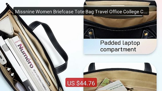Missnine Women Briefcase Tote Bag Travel Office College Canvas Han... Best Deal 2026 | Shop Now!