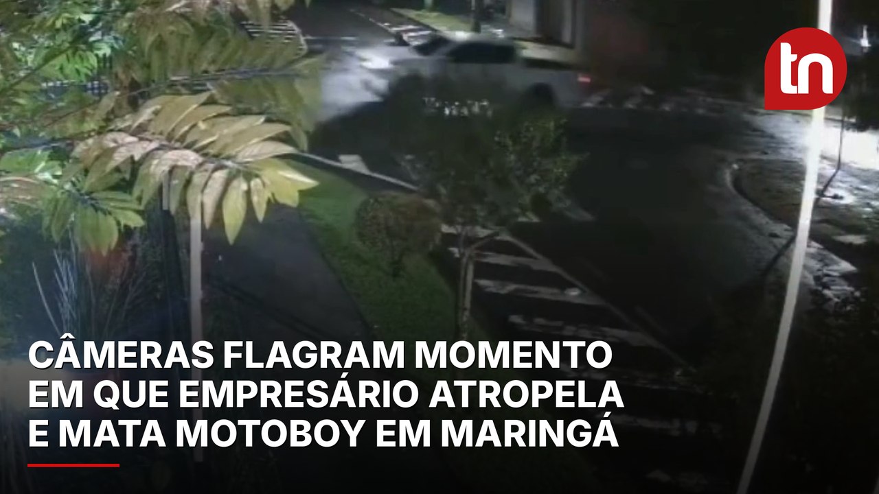 Câmeras flagram momento em que empresário atropela e mata motoboy em Maringá