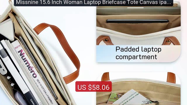 Missnine 15.6 Inch Woman Laptop Briefcase Tote Canvas ipad Bag Wor... Best Deal 2026 | Shop Now!