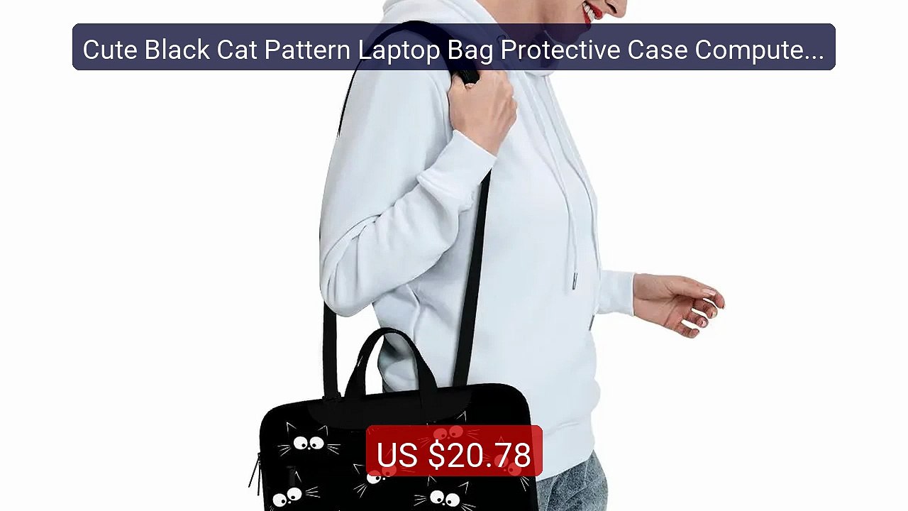 Cute Black Cat Pattern Laptop Bag Protective Case Computer Bag 13 1... -- Top Rated 2026 | Buy Now!
