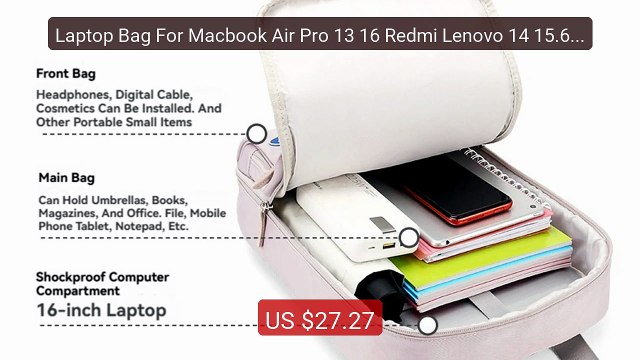 Laptop Bag For Macbook Air Pro 13 16 Redmi Lenovo 14 15.6 Inch... Best Buy 2026 | Great Quality!