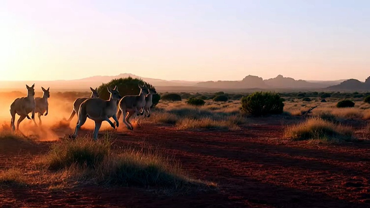 Kangaroo Family Adventure at Sunset