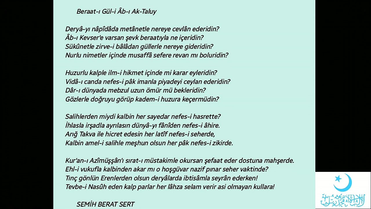 Beraat-ı Gül-i Âb-ı Ak-Taluy - Semih Berat SERT