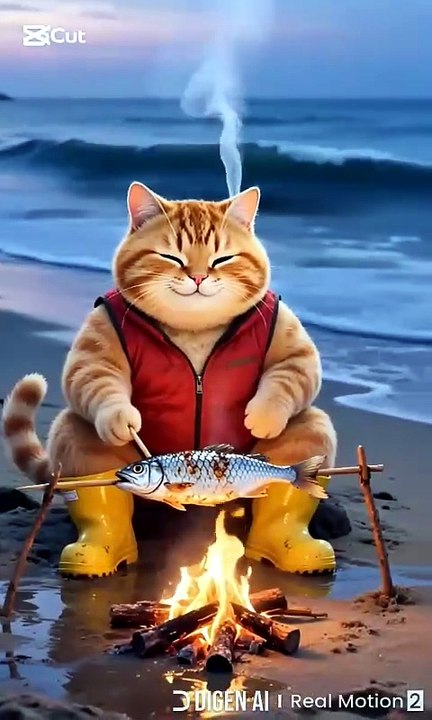 Cat Fishing Adventure by the Sea 😻🌊🐟