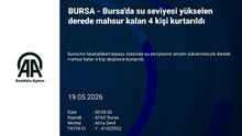 Bursa'da su seviyesi yükselen derede mahsur kalan 4 kişi kurtarıldı