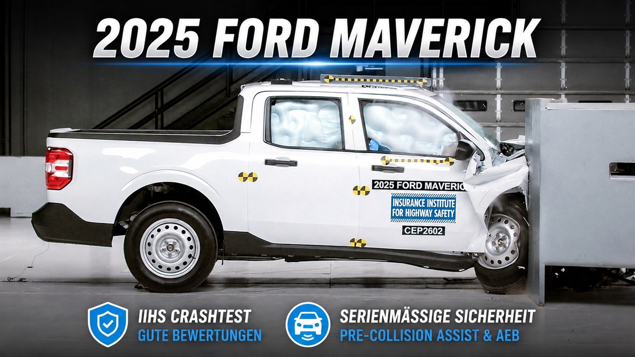 Ford Maverick Crew Cab 2025 im IIHS Crashtest geprüft
