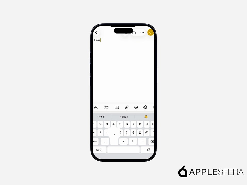 Doble espacio para poner un punto en el teclado de iOS