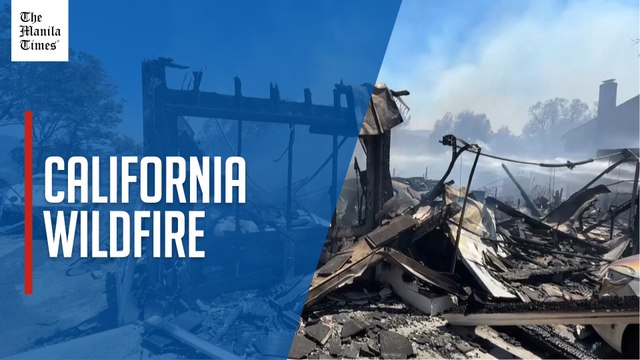 Structures scorched, thick smoke billows in southern California blaze