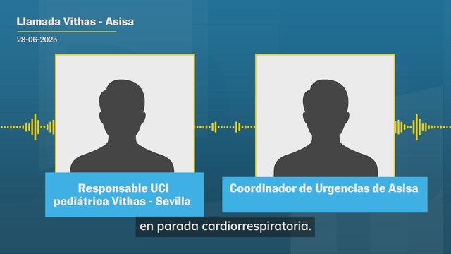 La llamada telefónica entre el responsable de la UCI pediátrica en Vithas - Sevilla y el coordinador de Urgencias de Asisa