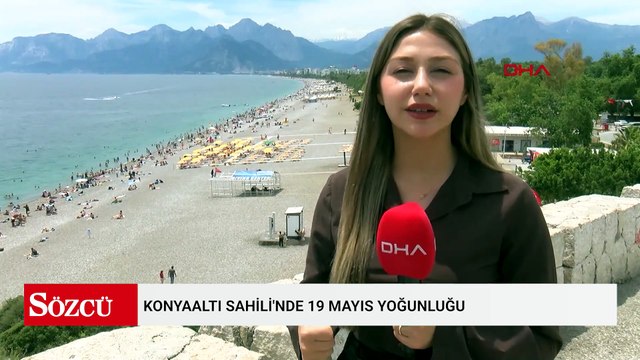 Konyaaltı Sahili'nde 19 Mayıs yoğunluğu