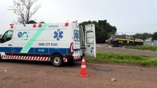 Casal fica gravemente ferido em colisão frontal entre moto e carro na BR-277