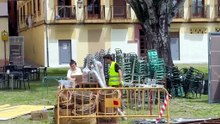 Continúa el montaje para Netflix en la Plaza del Grano