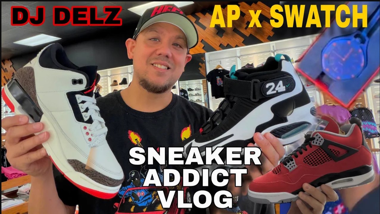 Air Jordan 3 world’s Best,Nike Air Griffey, Swatch AP Watch Sneakers Addict shopping Mall vlog