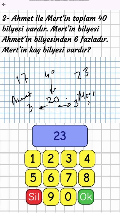 6.5- Dört işlem Problemleri (zor) - 2. Sınıf Matematik