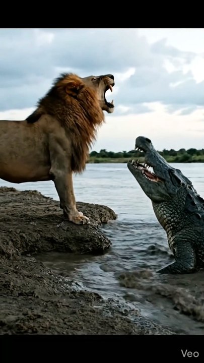 Crocodile vs Lion