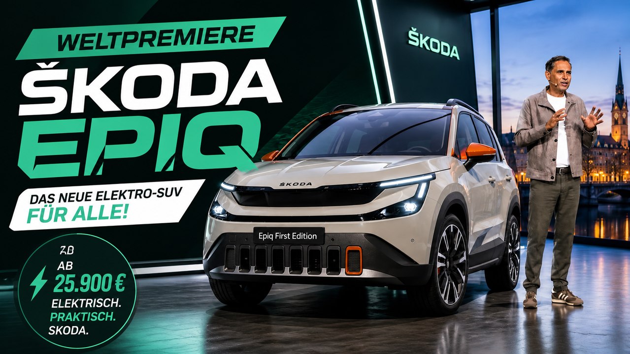 Weltpremiere Skoda Epiq: Elektro-SUV startet ab 25.900 Euro