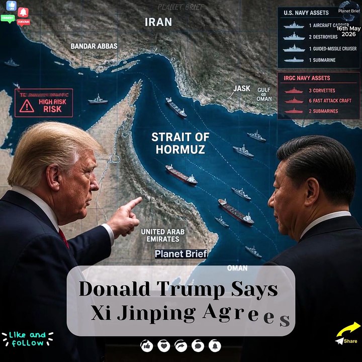 Global tensions rise as Trump says Xi backs reopening Hormuz. China urges diplomacy instead