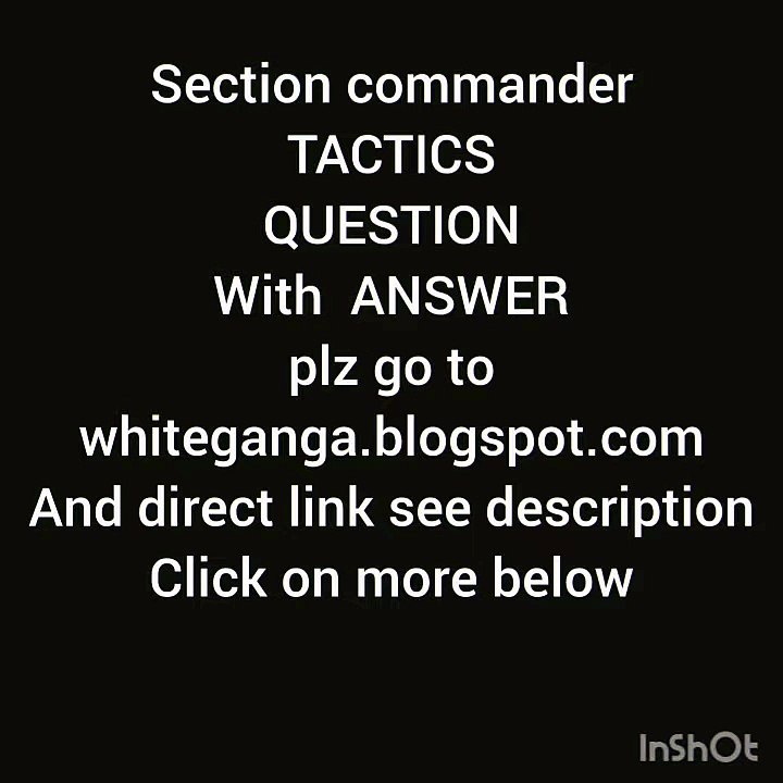 section commander tactics question with answer
