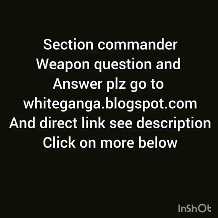 section commander weapon question and answer