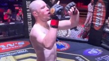MMA fighter only realizes his arm snapped after securing the finish