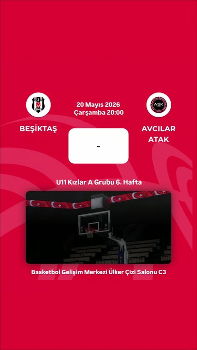Maç Duyurusu - Beşiktaş v Avcılar Atak - U11 Kızlar A Grubu 6. Hafta