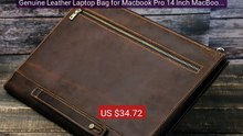 Genuine Leather Laptop Bag for Macbook Pro 14 Inch MacBook Air... -- Best Buy 2026 | Great Quality!