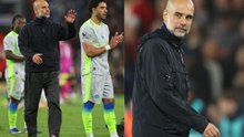 Pep Guardiola walks away from Manchester City players in a moment that fuels exit rumors