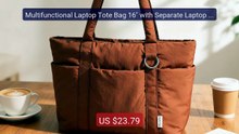 Multifunctional Laptop Tote Bag 16" with Separate Laptop Compa... -- Best Buy 2026 | Great Quality!
