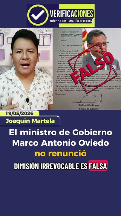 El ministro de Gobierno Marco Antonio Oviedo no renunció