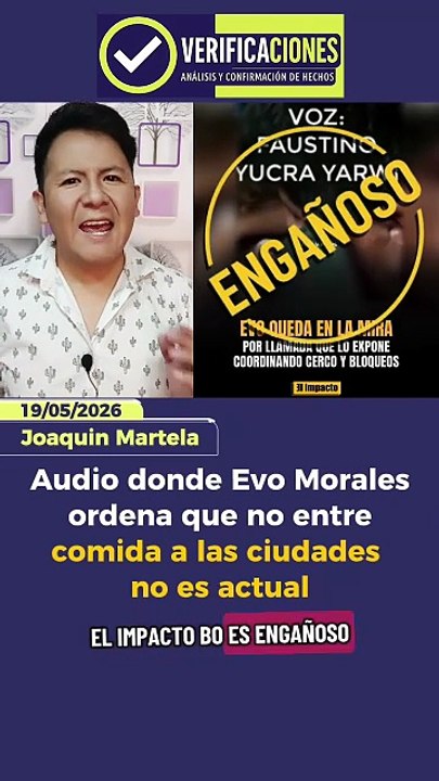 Audio donde Evo Morales ordena que no entre comida a las ciudades no es actual
