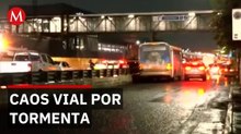La brutal tormenta que convirtió la autopista México-Puebla en una laguna