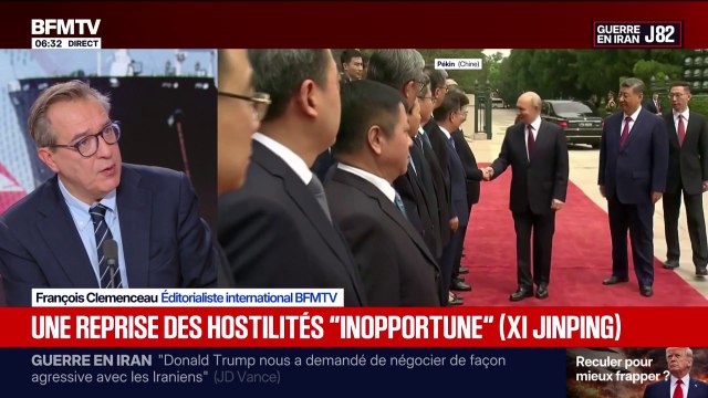 Lors de la visite de Vladimir Poutine en Chine, Xi Jinping assure qu'une reprise des hostilités avec l'Iran serait inopportune pour son pays