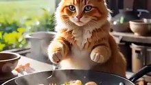 Cat Chef Cooks Prawns Like a Pro 😻🍤✨