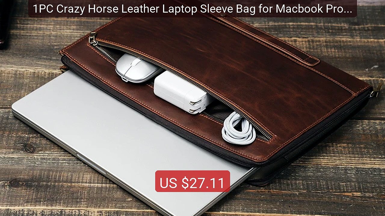 1PC Crazy Horse Leather Laptop Sleeve Bag for Macbook Pro 1... -- Top Pick 2026 | Unbeatable Price!