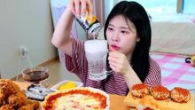 ASMR MUKBANG| Cheesy Tteokbokki, Cheddar Cheese Pork Cutlet, Fried Chicken, Rice Balls