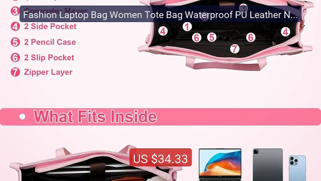 Fashion Laptop Bag Women Tote Bag Waterproof PU Leather Noteb... Amazing Value 2026 | Must Have!