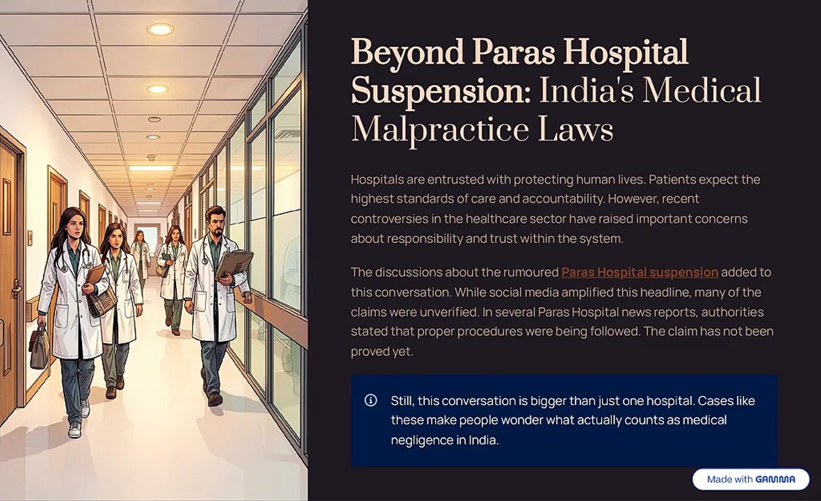 Beyond Paras Hospital Suspension India's Medical Malpractice Laws