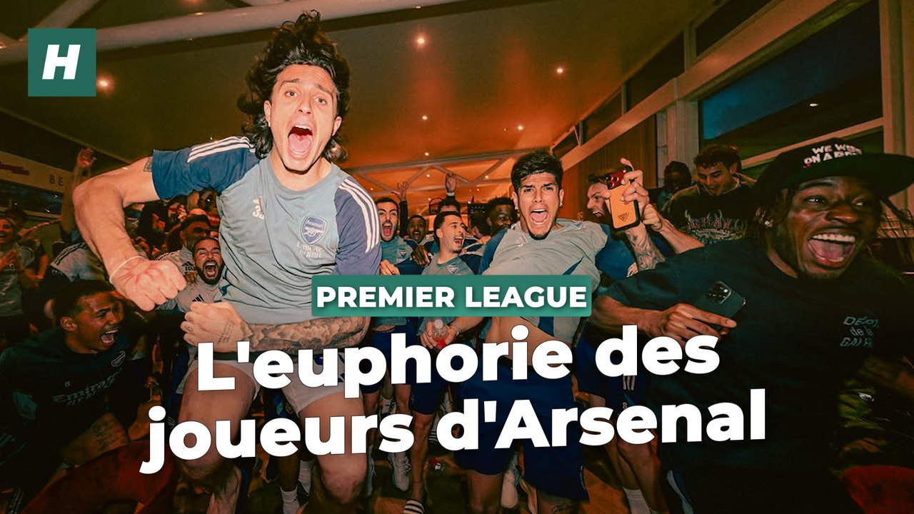 La joie communicative des joueurs d'Arsenal sacrés champions d'Angleterre devant leur télé