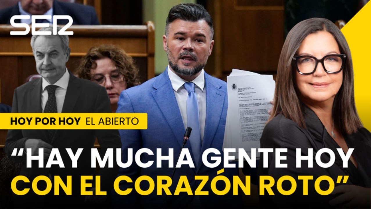Rufián, tras la imputación de Zapatero: "Esto no es lo de Ábalos y Cerdán, mucha gente está hoy con el corazón roto"