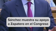 Sánchez muestra su apoyo a Zapatero en el Congreso