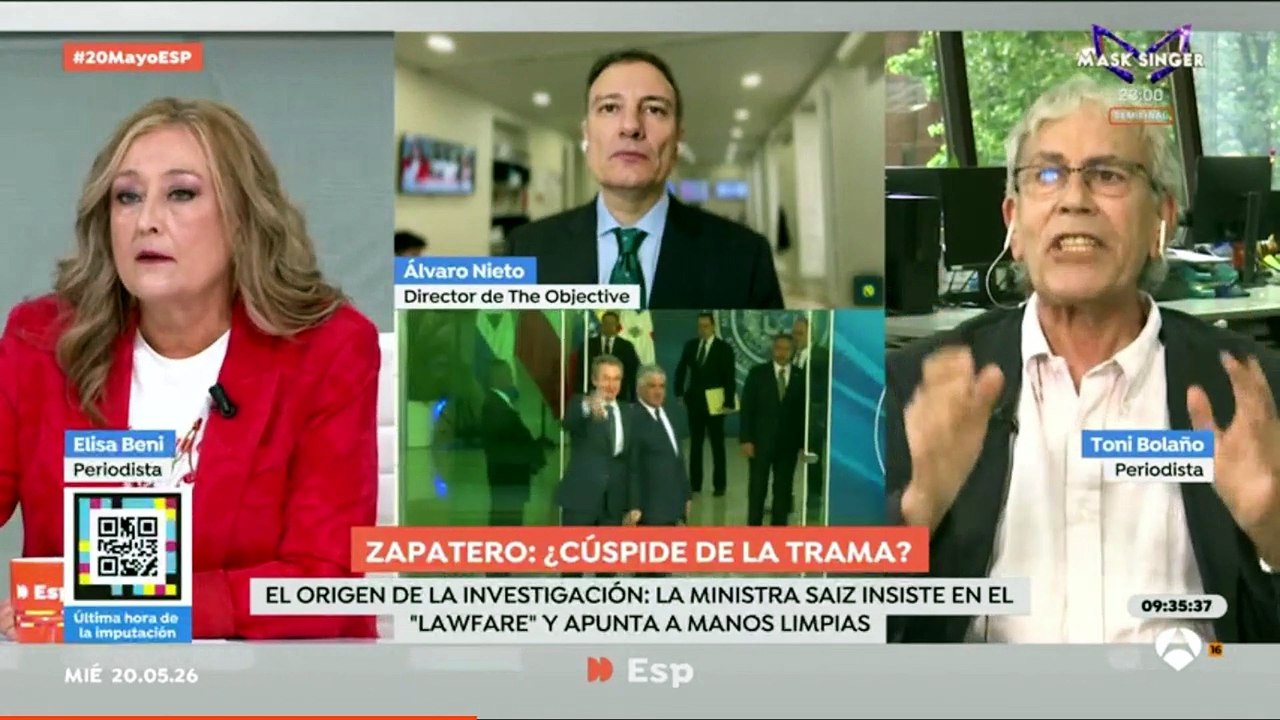 El sanchista Toni Bolaño se pone como una hiedra con la imputación de Zapatero y Elisa Beni lo remata: “¡Cojo y me voy!”